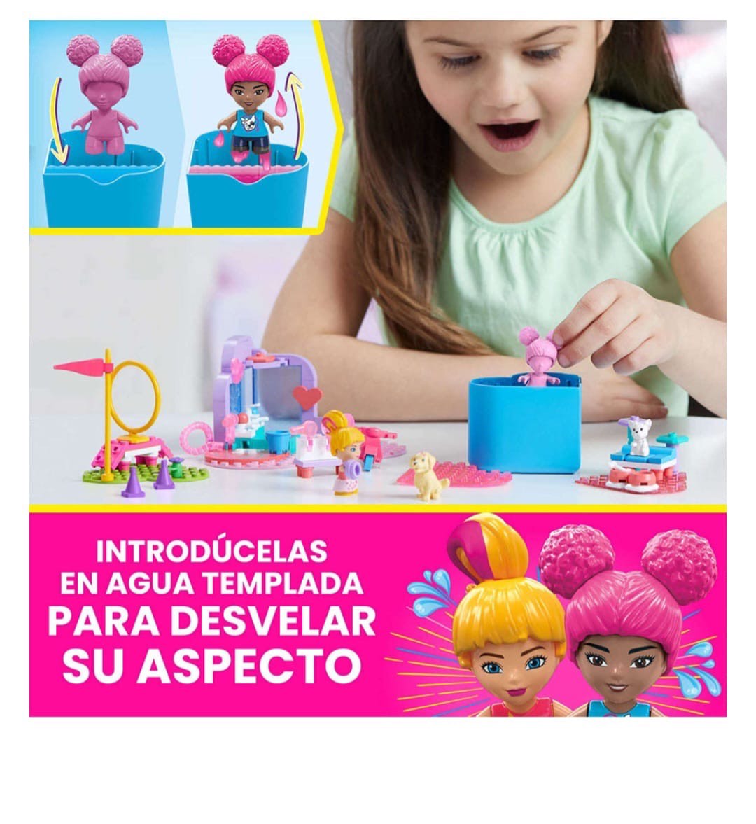 Set MEGA Barbie Color Reveal Train 'n Wash Pets